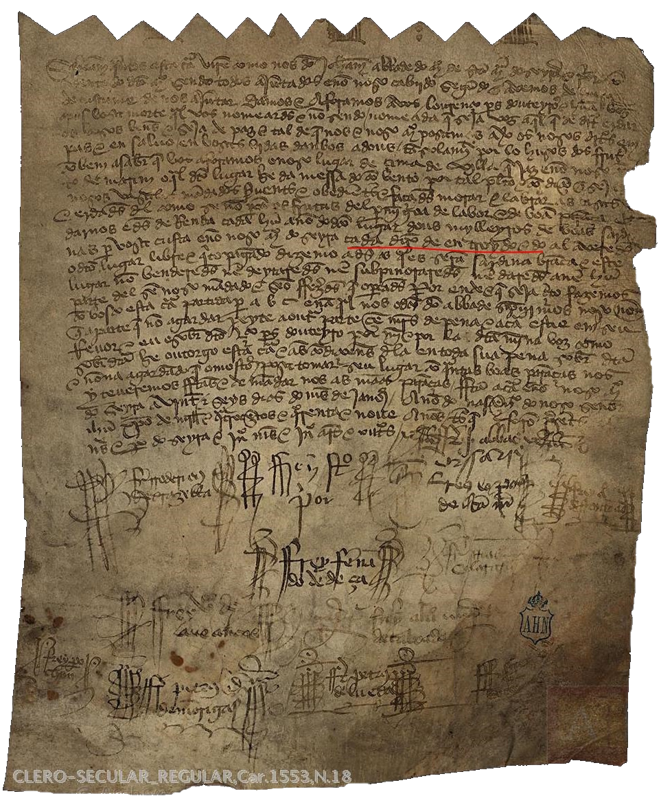 Foro do mosteiro de Oseira. 1449
